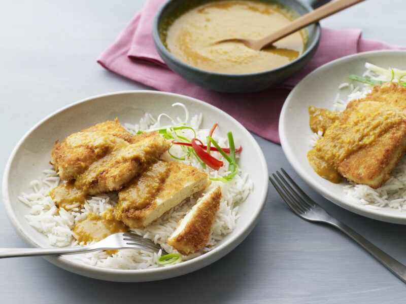 Vegan tofu katsu curry